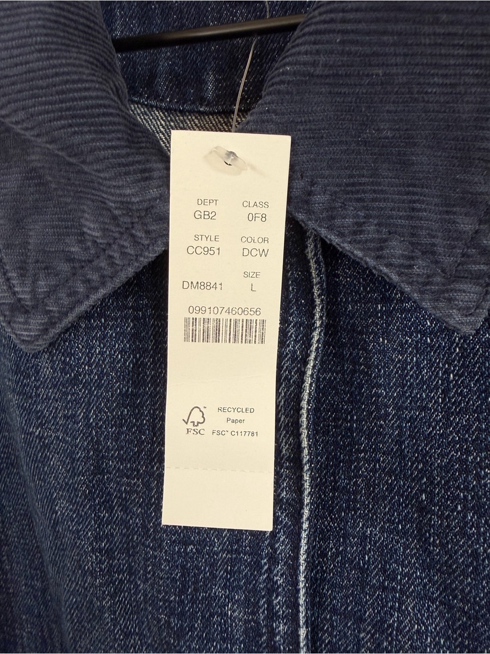J Crew NWT Dark Blue Denim Barn Jacket with Oversized Pockets Size Large - Picture 11 of 12